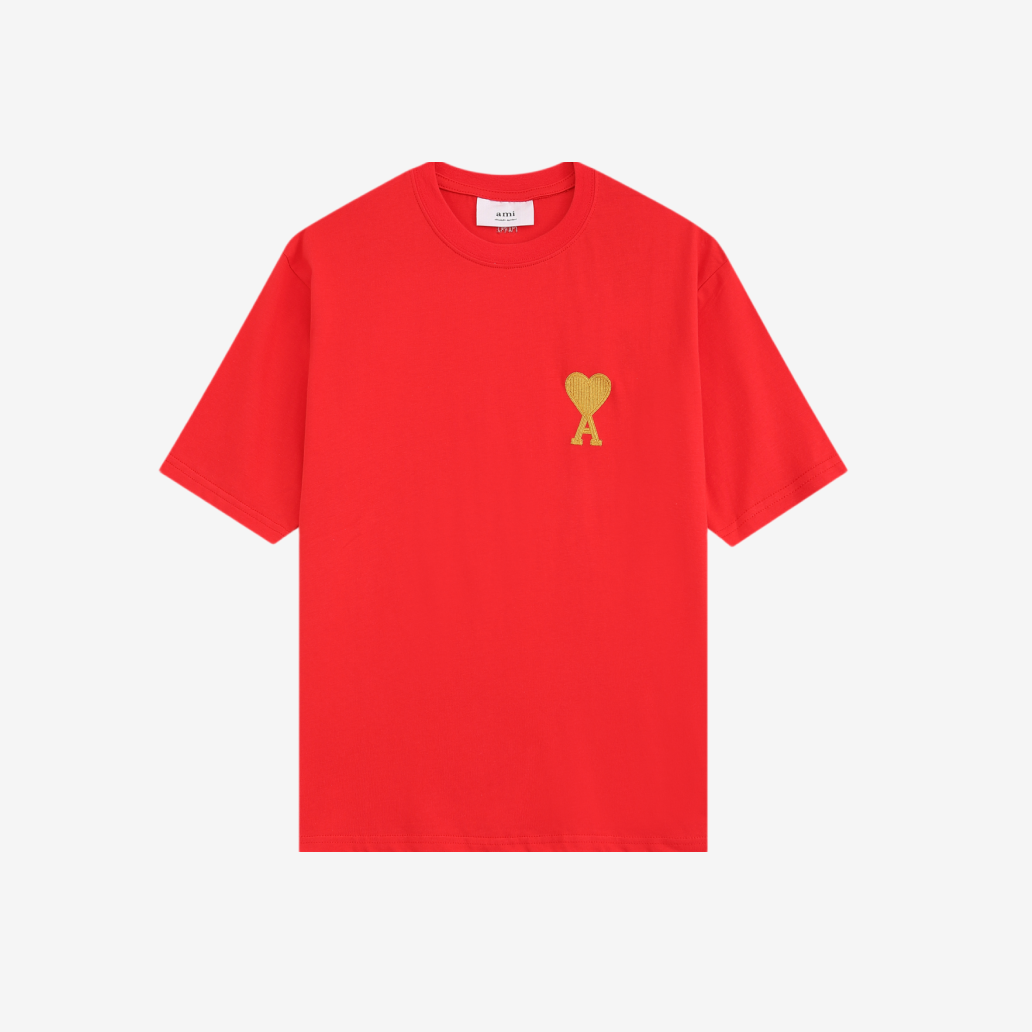 T-Shirt Ami Paris Red & Yellow Logo