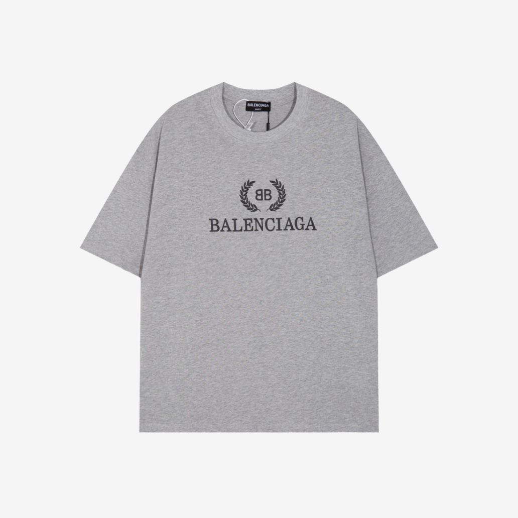 T-Shirt Balenciaga Grey BB Crown Logo Tee