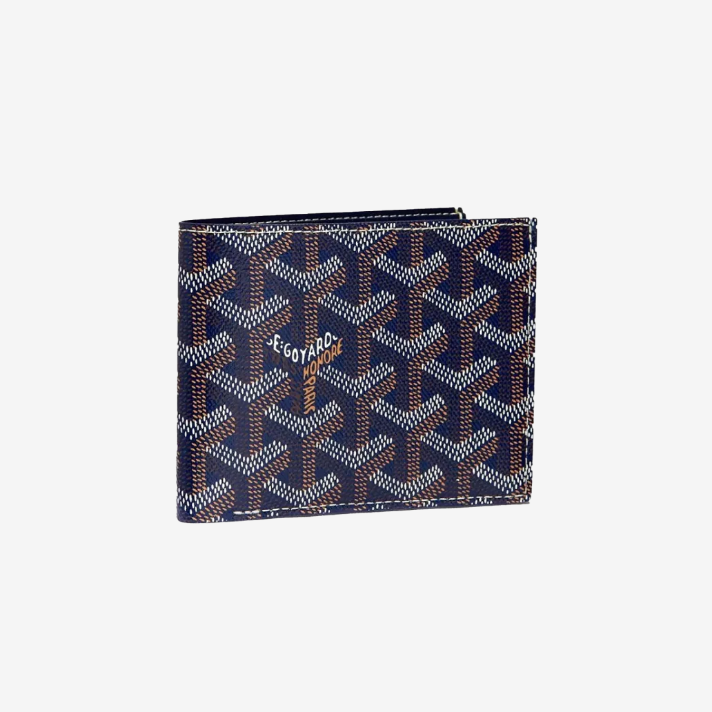 Goyard Dark Blue Goyardine Coated Canvas Victoire Wallet