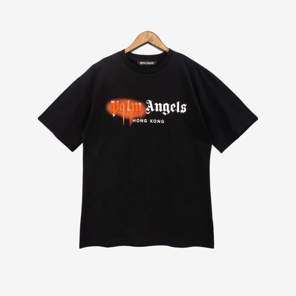 T-Shirt Palm Angels Spray Paint Print Black & Green