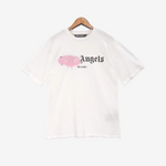 T-Shirt Palm Angels Spray Paint Print White & Pink