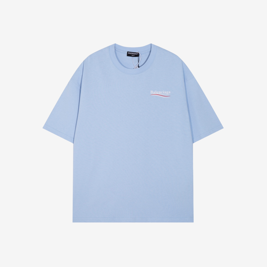 T-Shirt Balenciaga Light Blue Political Logo