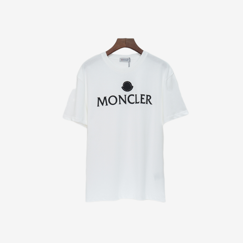 T-Shirt Moncler Logo Print Cotton White