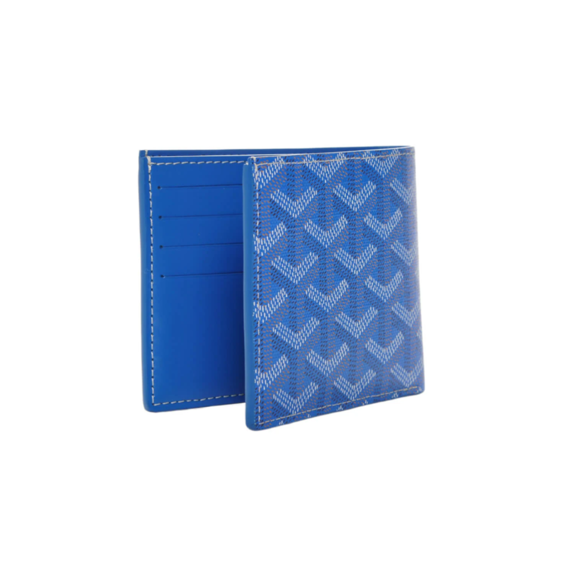 Goyard Blue Goyardine Coated Canvas Victoire Wallet