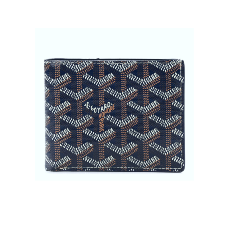 Goyard Dark Blue Goyardine Coated Canvas Victoire Wallet