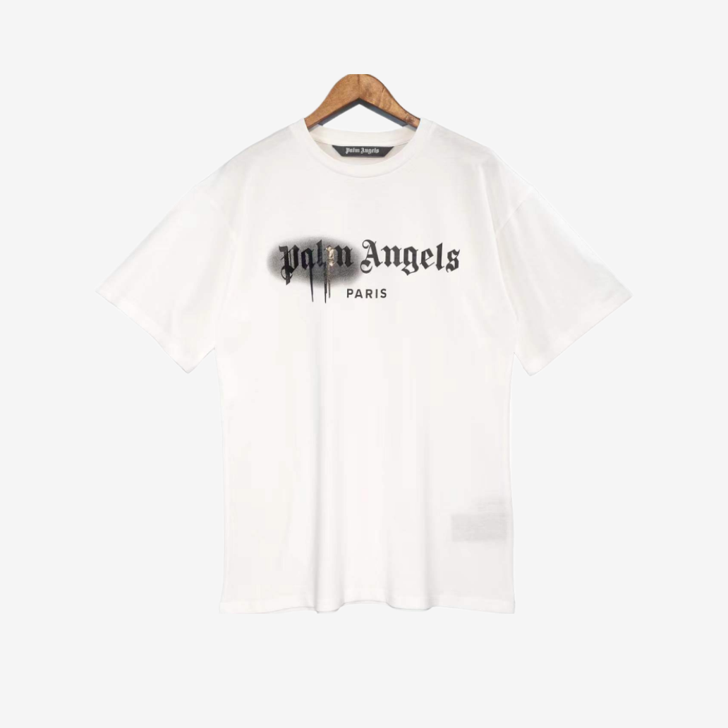 T-Shirt Palm Angels Spray Paint Print White & Black