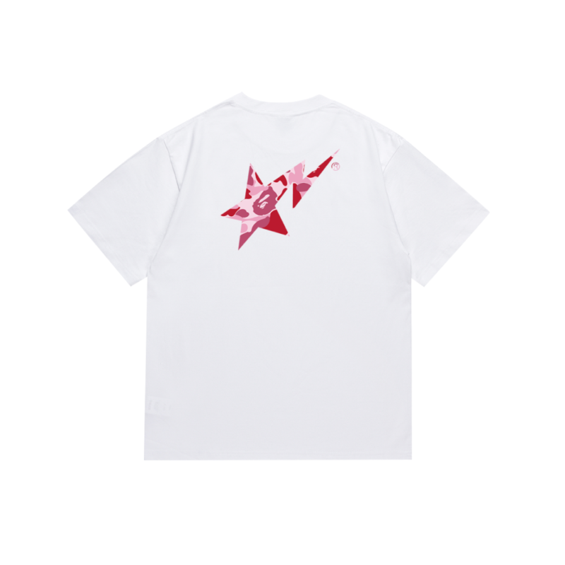 T-Shirt A Bathing Ape White & Pink STA