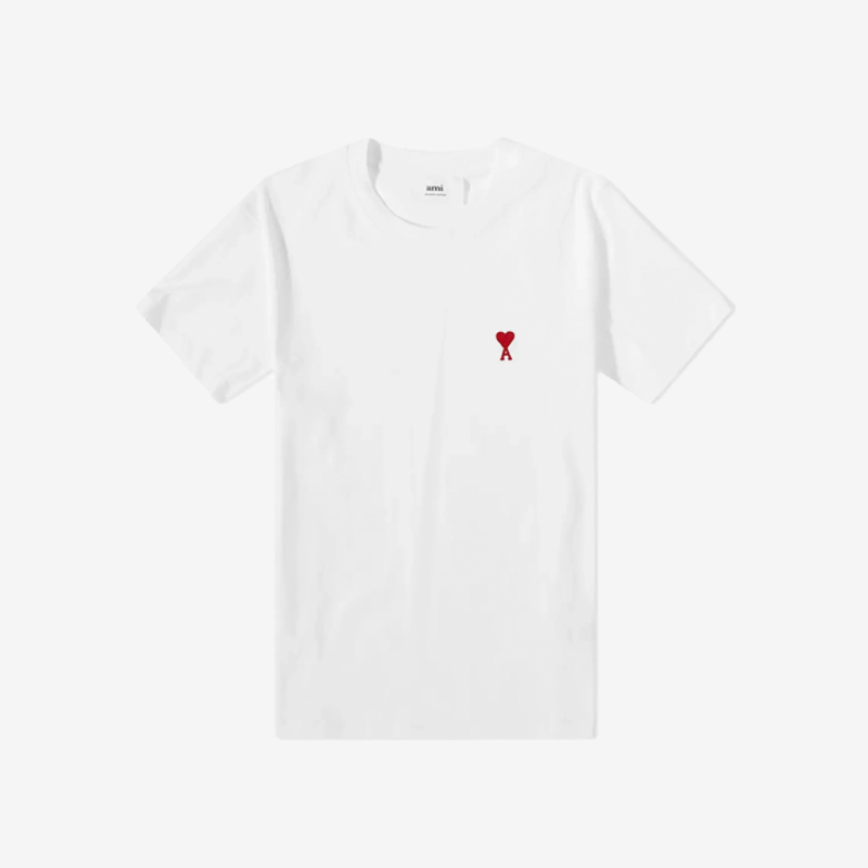 T-Shirt Ami Paris White & Red Logo