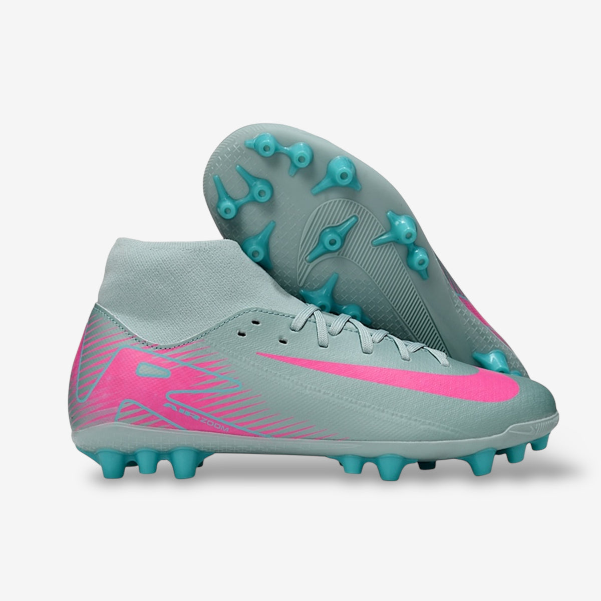 Nike Mercurial Superfly 9 Academy TF “Peak Ready” – Light Silver/Pink Blast/Blue Lightning
