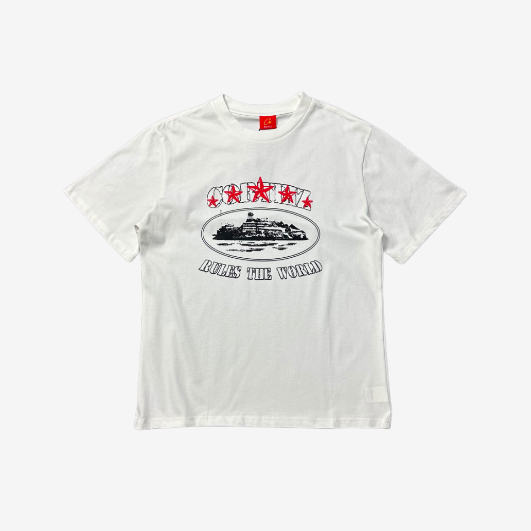 T-Shirt Corteiz Allcatraz 5 Star White
