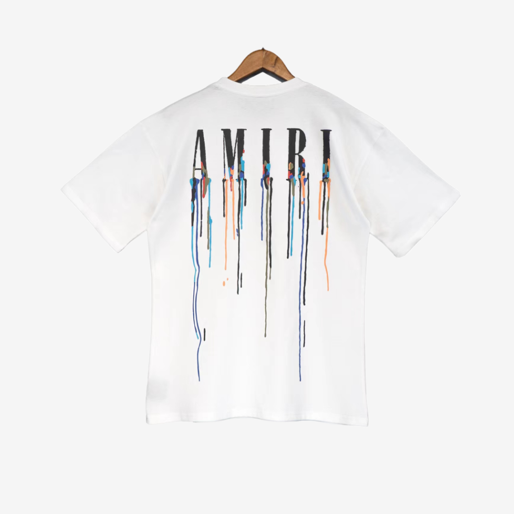 T-Shirt Amiri White Paint Drip Core Logo