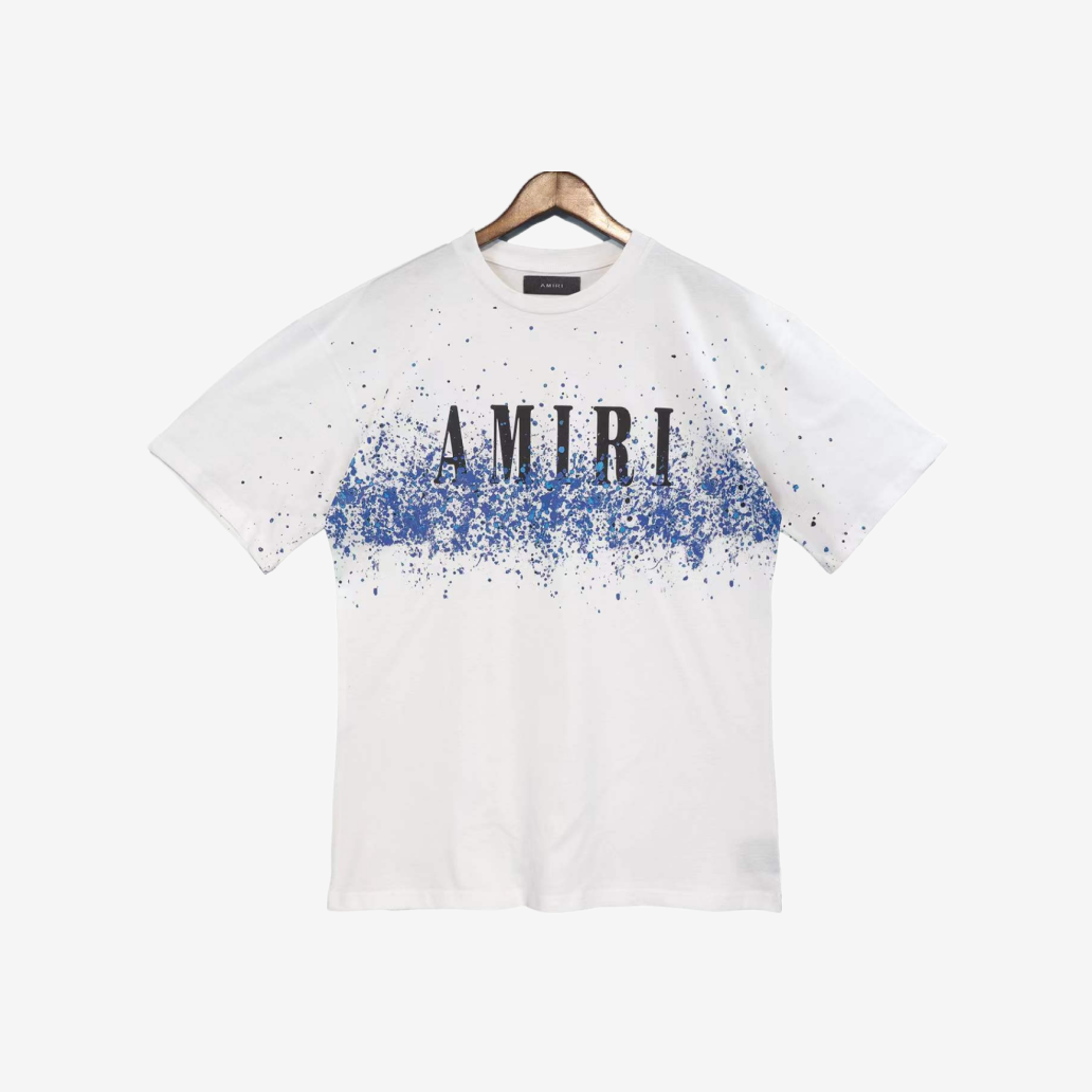 T-Shirt Amiri White Splatter Drip Logo