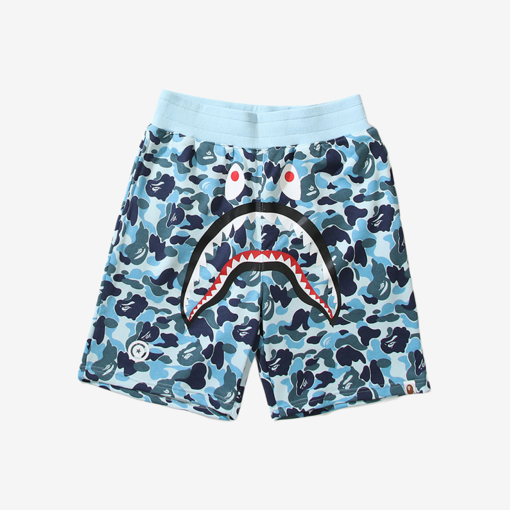 A Bathing Ape Camouflage Shark Sweatshorts Blue