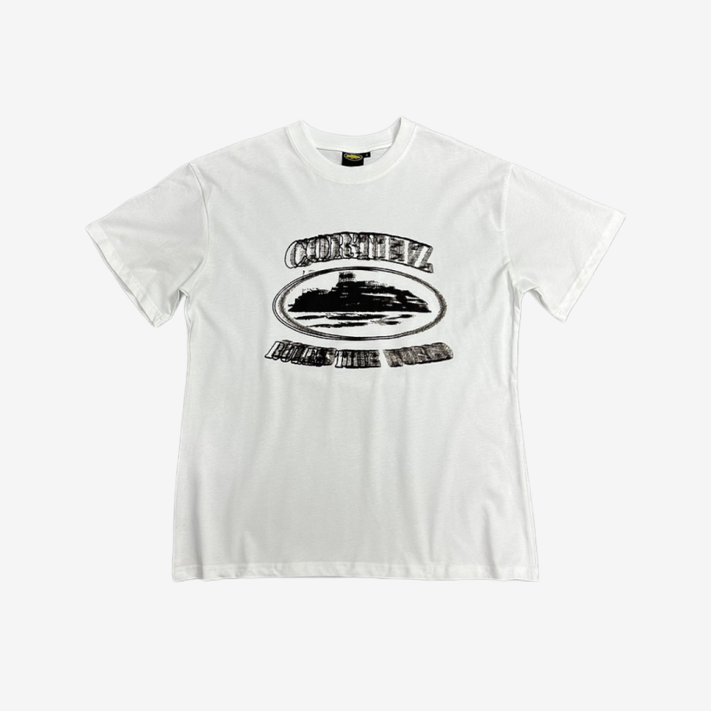 T-Shirt Corteiz Black Blur Alcatraz White