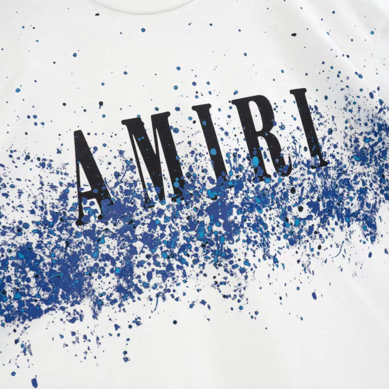T-Shirt Amiri White Splatter Drip Logo