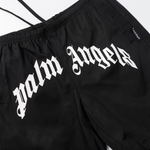Palm Angels Swim Shorts Black Whit Curves Logo
