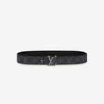 Louis Vuitton Monogram Eclipse Canvas Initials 40mm Matte Black Belt