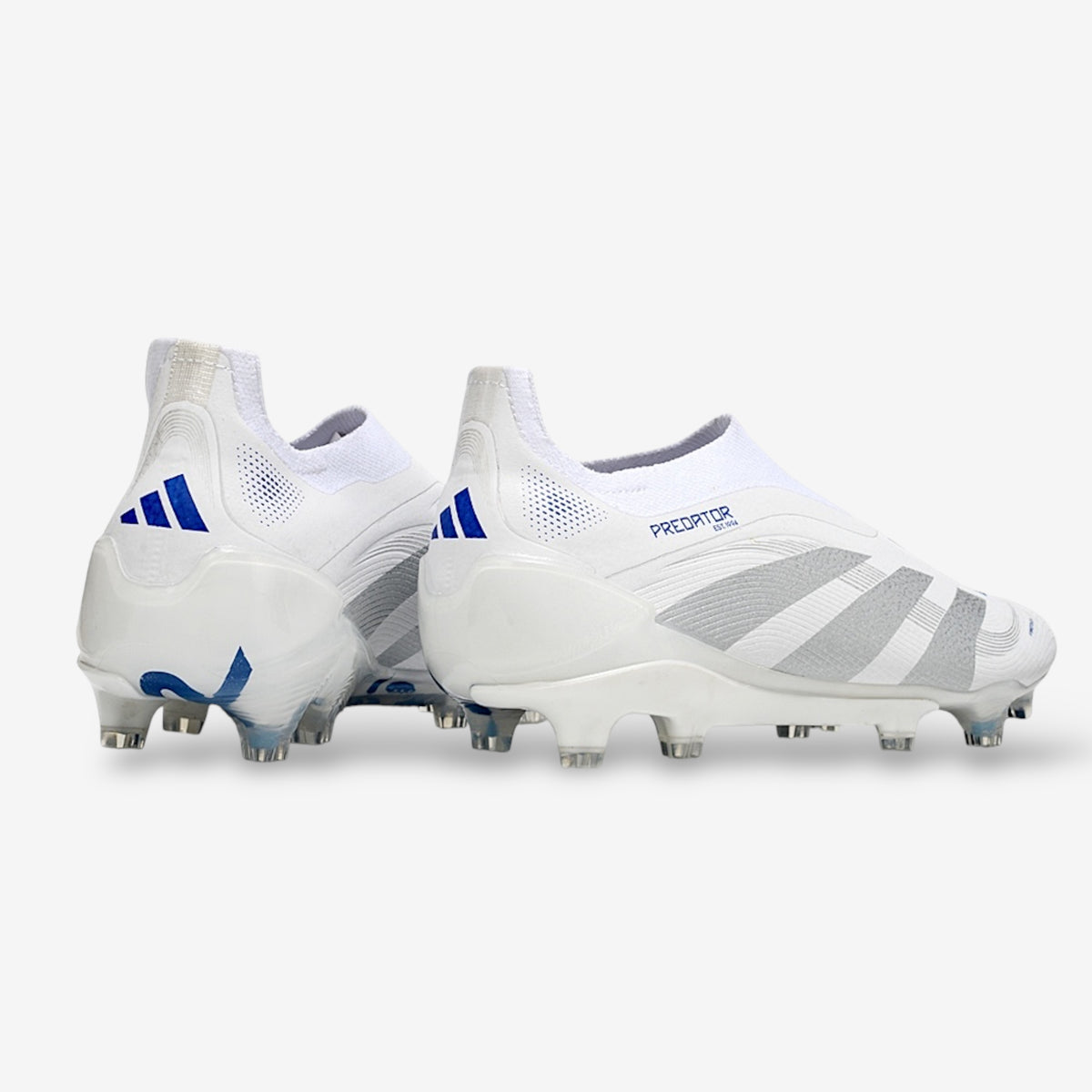 Adidas Predator Elite Laceless FG “Cloud White/Silver Metallic/Lucid Blue”