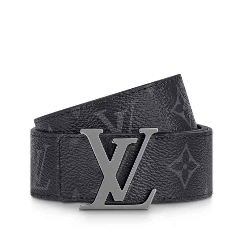 Louis Vuitton Monogram Eclipse Canvas Initials 40mm Matte Black Belt