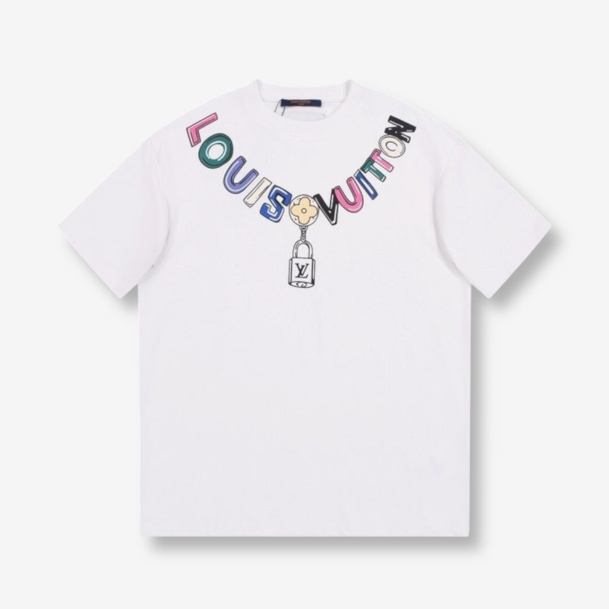 Louis Vuitton “Multicolor Letters Necklace” White