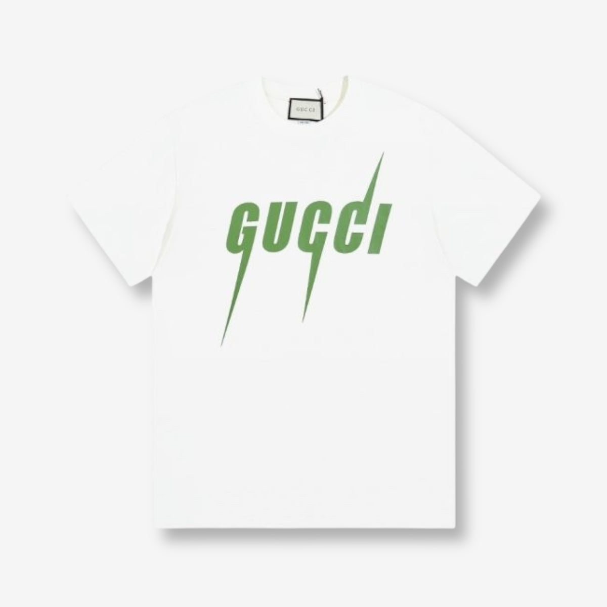 Gucci White Lightning Bolt Logo T-Shirt