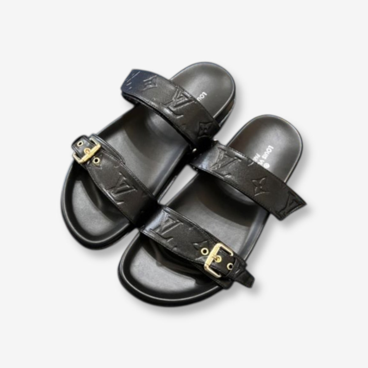 Louis Vuitton Waterfront Mule Double Strap “Black Monogram Embossed”