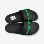 Balenciaga Slide “Black with Green Logo”