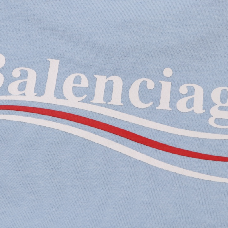 T-Shirt Balenciaga Light Blue Political Logo