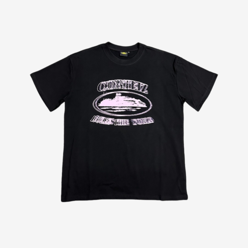 T-Shirt Corteiz Pink Blur Alcatraz Black