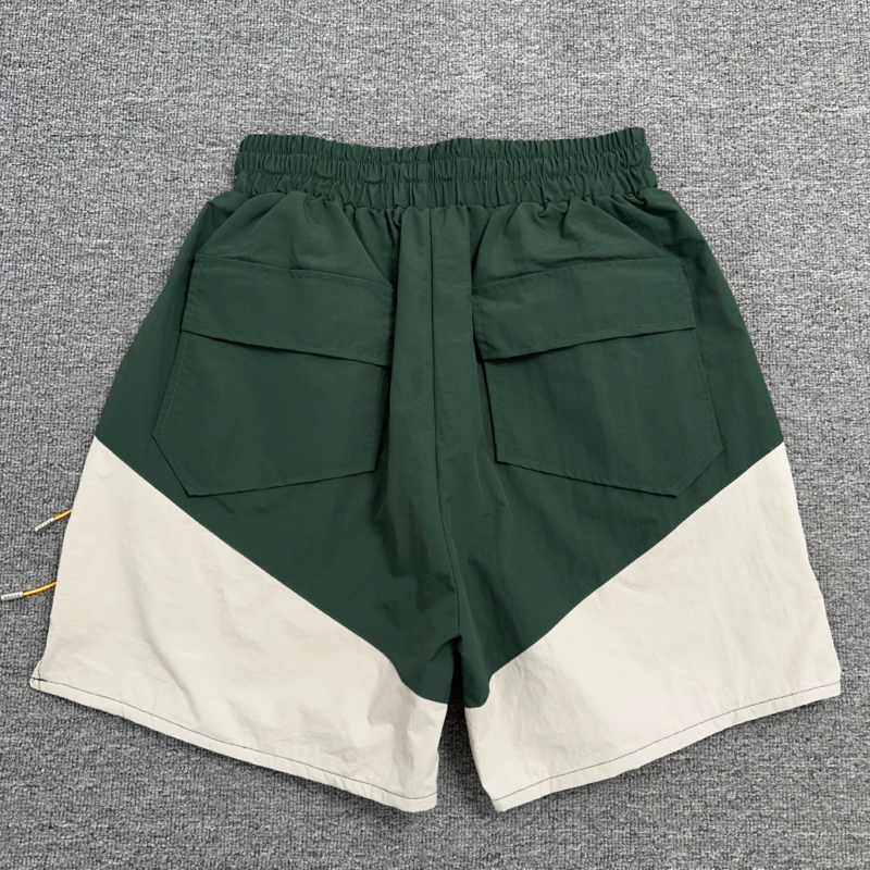 Rhude Flight Logo Print Cotton-Twill Drawstring Shorts Green