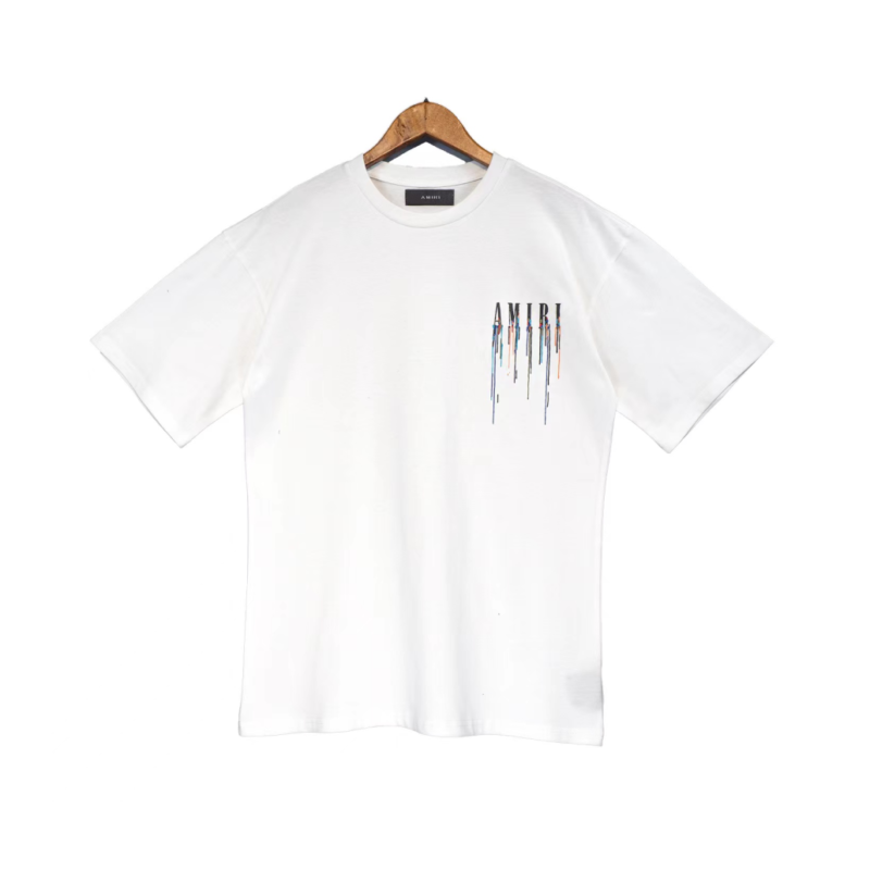 T-Shirt Amiri White Paint Drip Core Logo