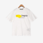 T-Shirt Palm Angels Spray Paint Print White & Yellow