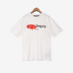T-Shirt Palm Angels Spray Paint Print White & Red