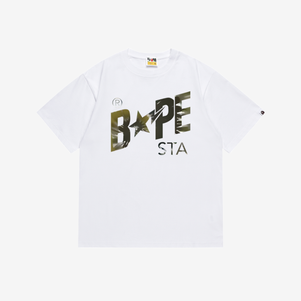 T-Shirt A Bathing Ape White & Green STA