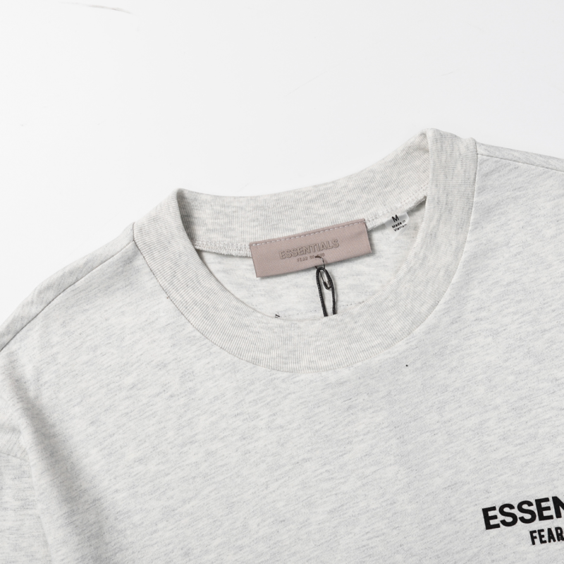T-Shirt Essentials Fear Of God Light Grey Logo Tee