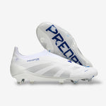 Adidas Predator Elite Laceless FG “Cloud White/Silver Metallic/Lucid Blue”