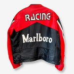Marlboro Red Black Leather Racing Jacket