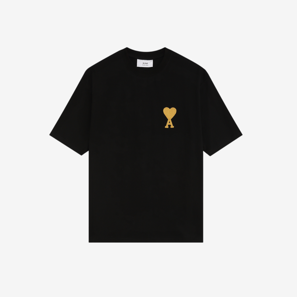 T-Shirt Ami Paris Black & Yellow Logo