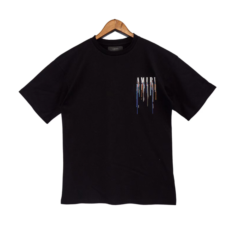 T-Shirt Amiri Black Paint Drip Core Logo