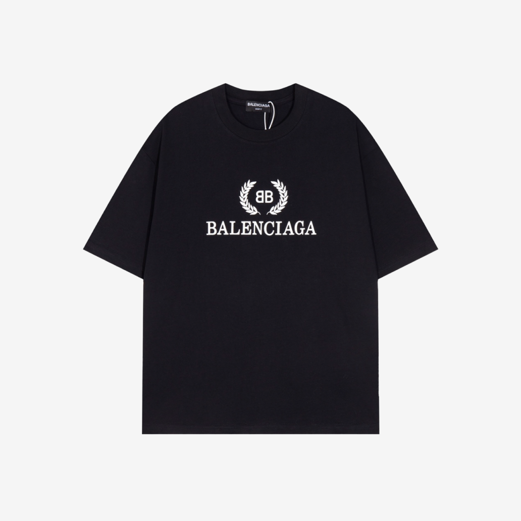 T-Shirt Balenciaga Black BB Crown Logo Tee