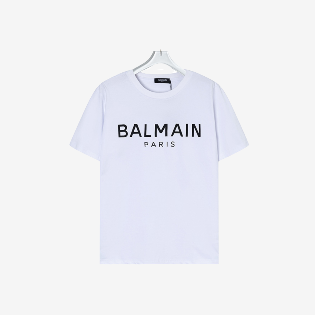 T-Shirt Balmain Paris White Black Logo