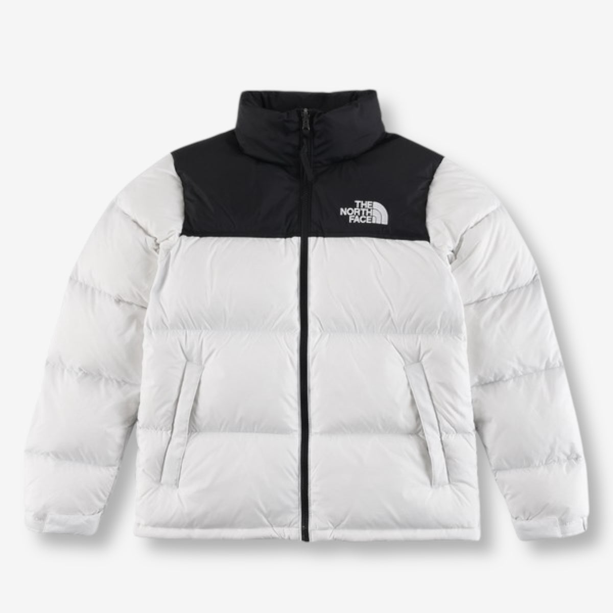 The North Face 1996 Retro Nuptse Jacket – White with black upper panel.