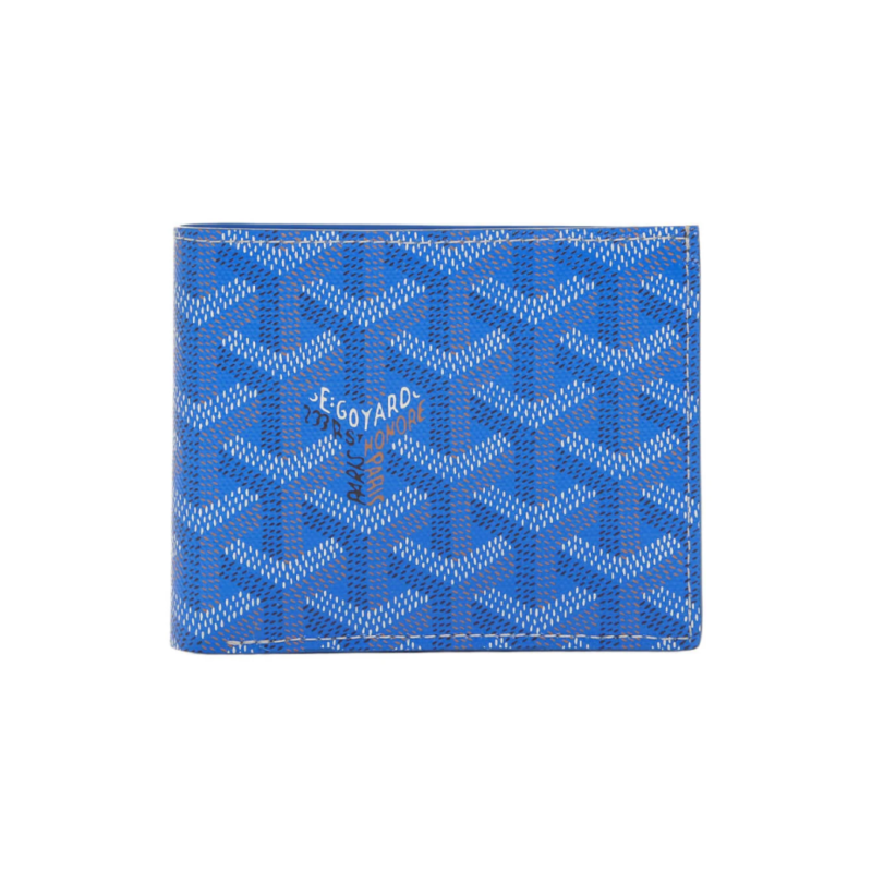 Goyard Blue Goyardine Coated Canvas Victoire Wallet