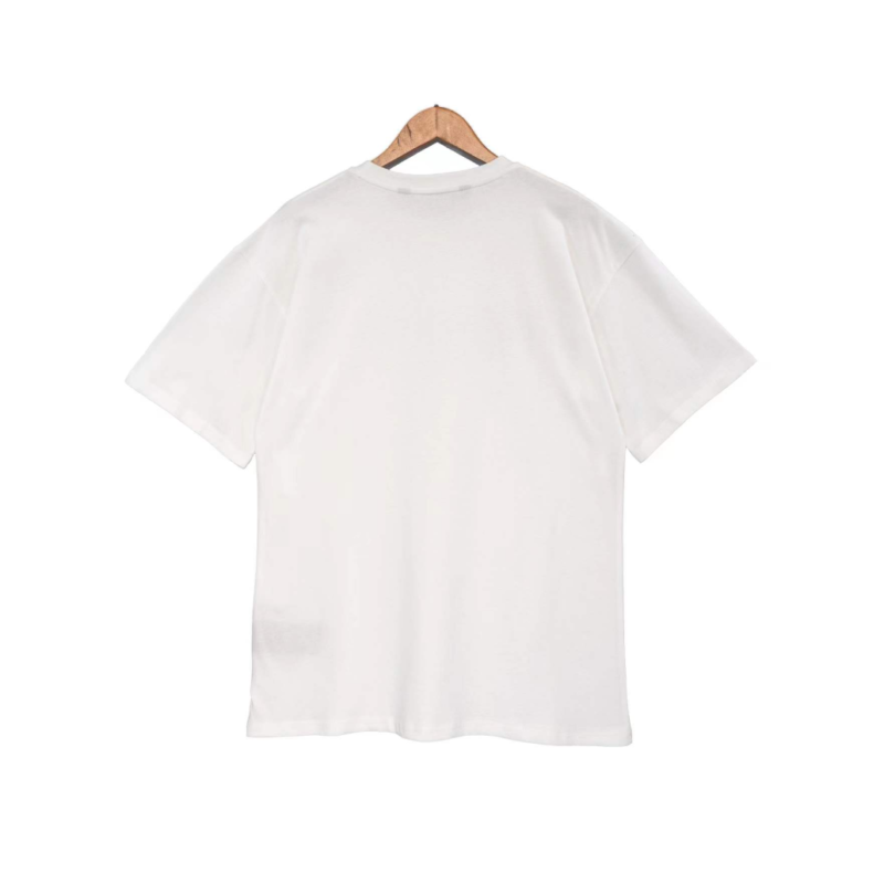 T-Shirt Palm Angels Spray Paint Print White & Pink