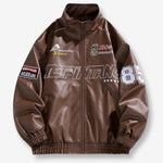 LAP 85 Brown Leather Racing Jacket