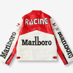 Marlboro Red White Leather Racing Jacket