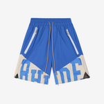 Rhude Flight Logo Print Cotton-Twill Drawstring Shorts Blue