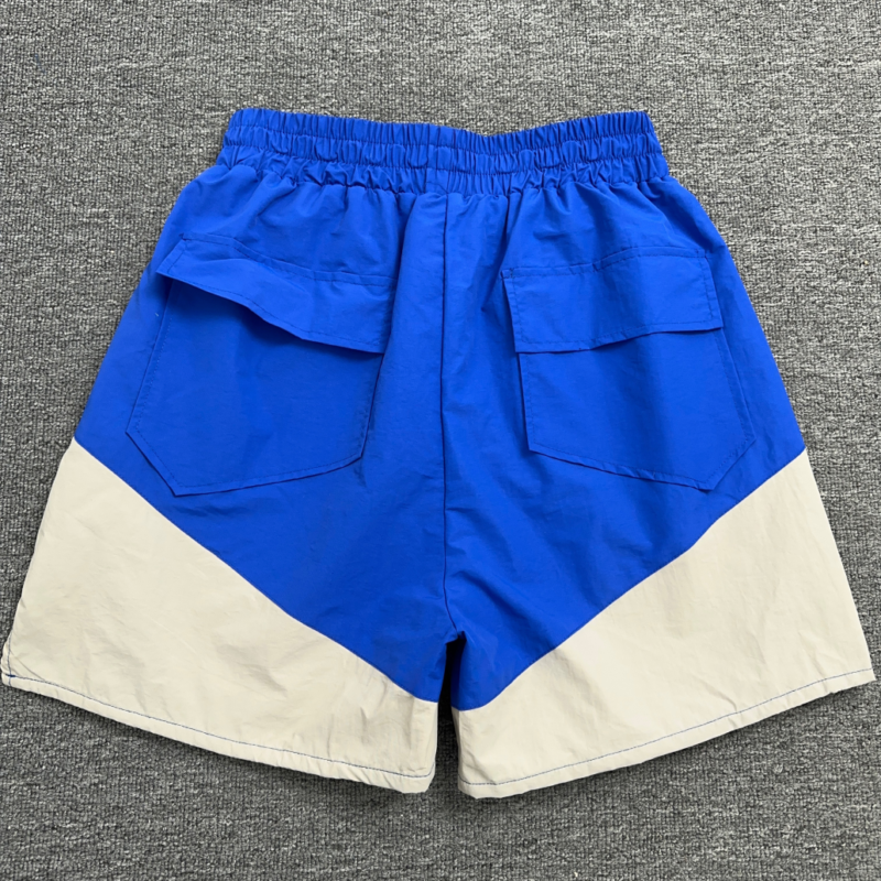 Rhude Flight Logo Print Cotton-Twill Drawstring Shorts Blue