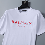 T-Shirt Balmain Paris White Red Logo