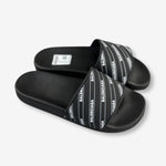 Balenciaga Pool Slides Logo All Over Black